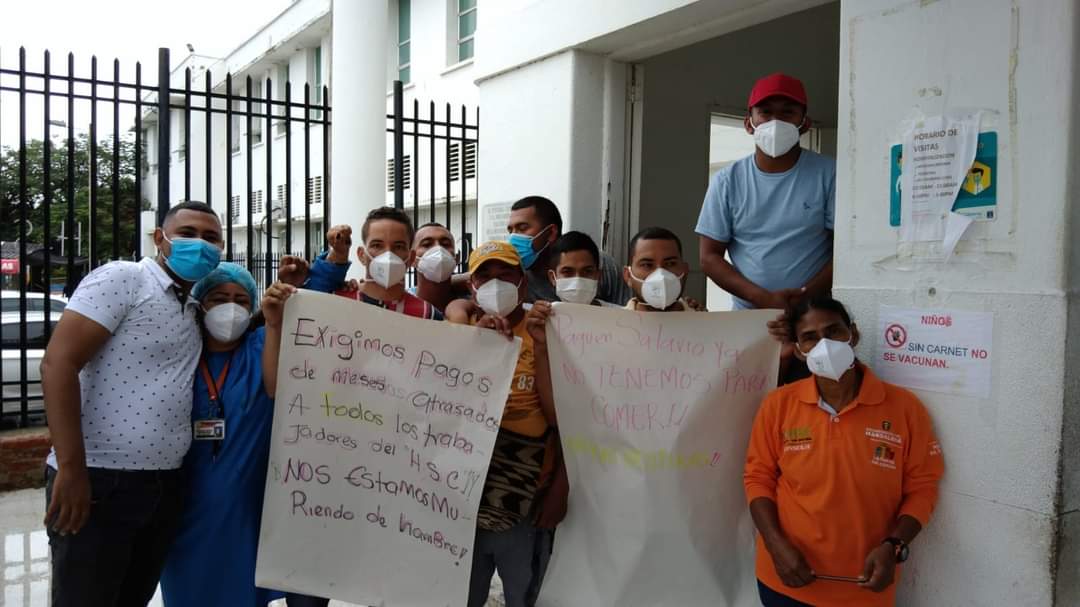 Protestas en el hospital de Ciénaga. Foto: Cortesía