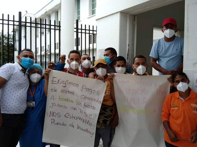 Protestas en el hospital de Ciénaga. Foto: Cortesía
