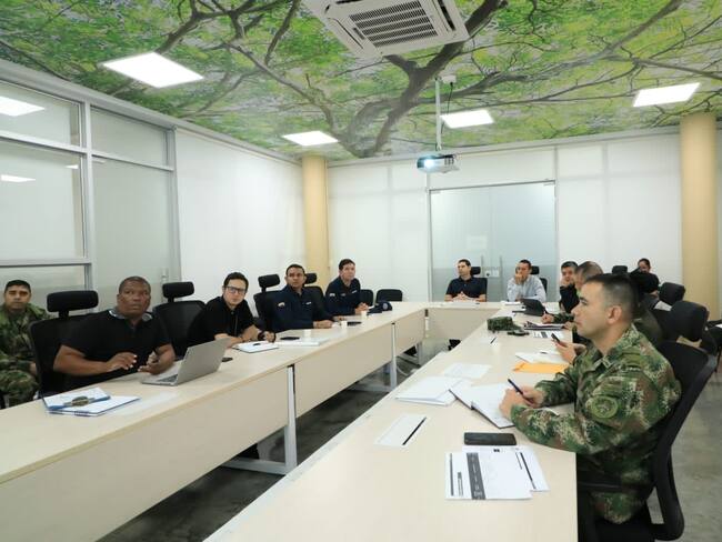 Reunión en la que se analizó la situación de las jornadas de protesta. Foto: prensa Alcaldía Montería.