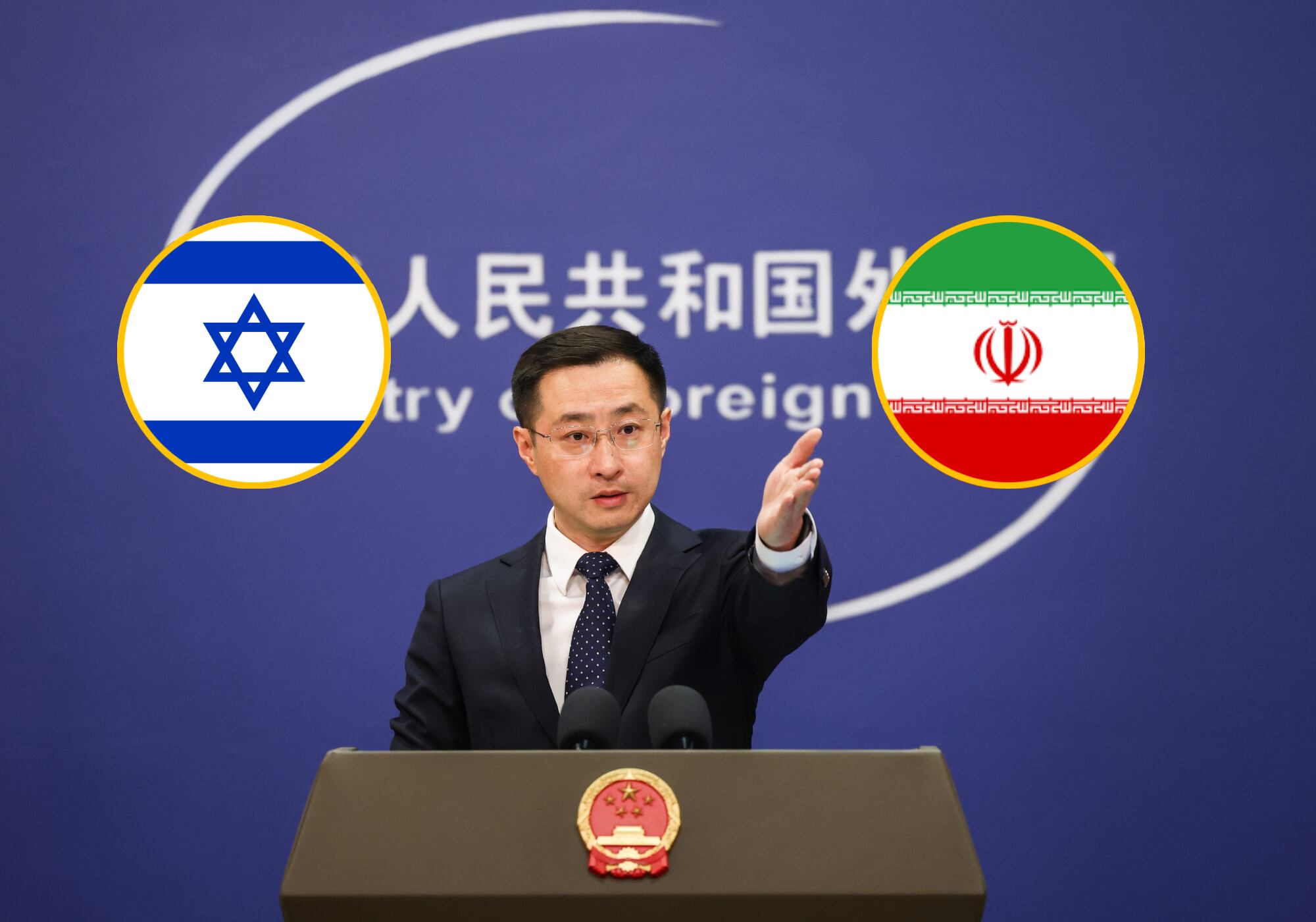 El portavoz del Ministerio de Exteriores Lin Jian expresó "profunda preocupación" por el ataque israelí contra Irán y pide moderación. Foto: EFE.