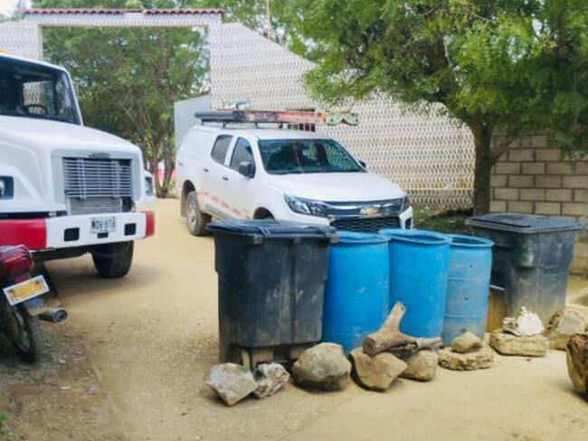 Vehículos de Afinia retenidos en San Cayetano | Foto: Cortesía