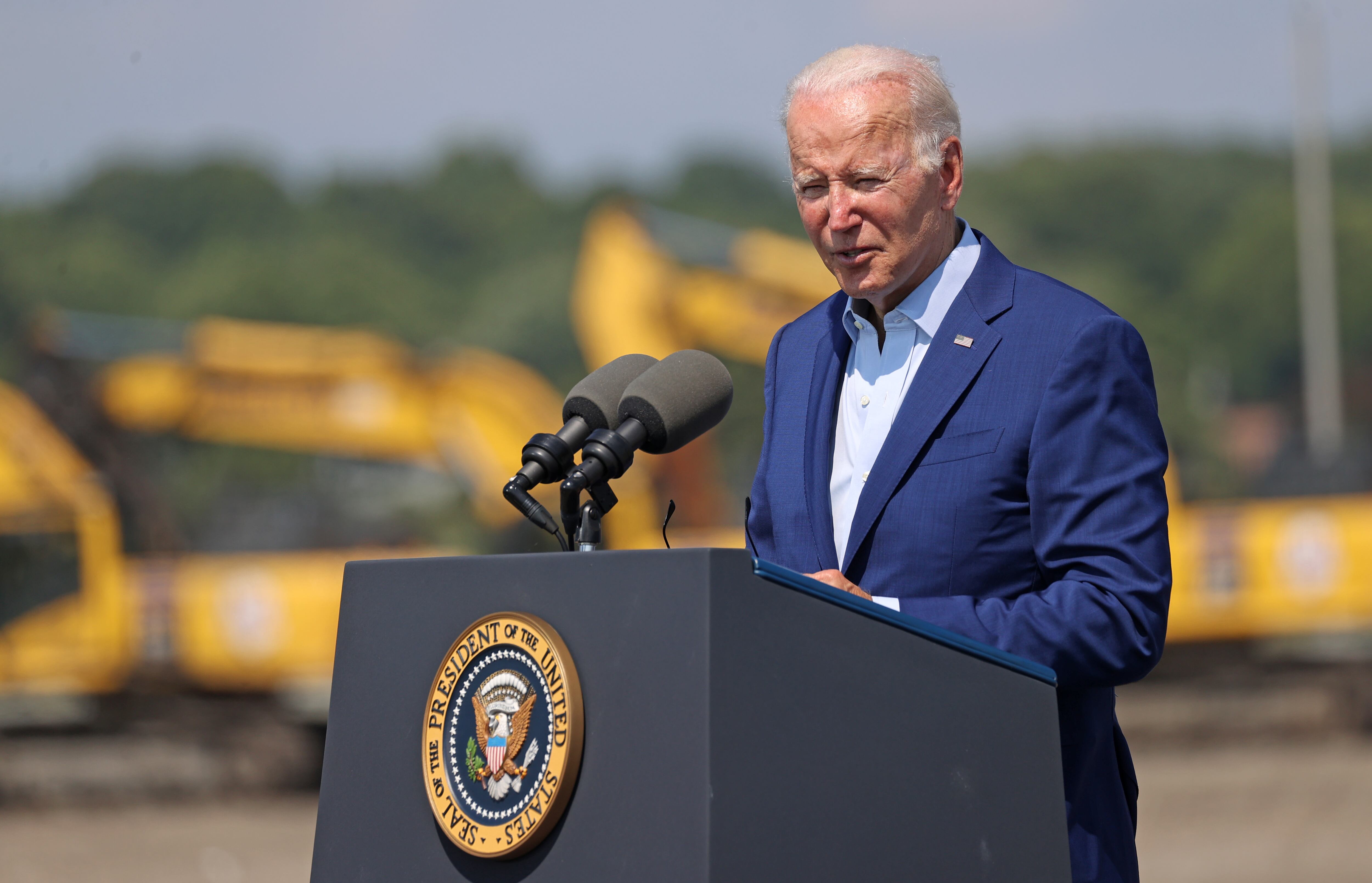 Joe Biden, el presidente de Estados Unidos, habla sobre las acciones para la lucha contra el cambio climático. 20 de julio de 2022. (Photo by David L. Ryan/The Boston Globe via Getty Images)