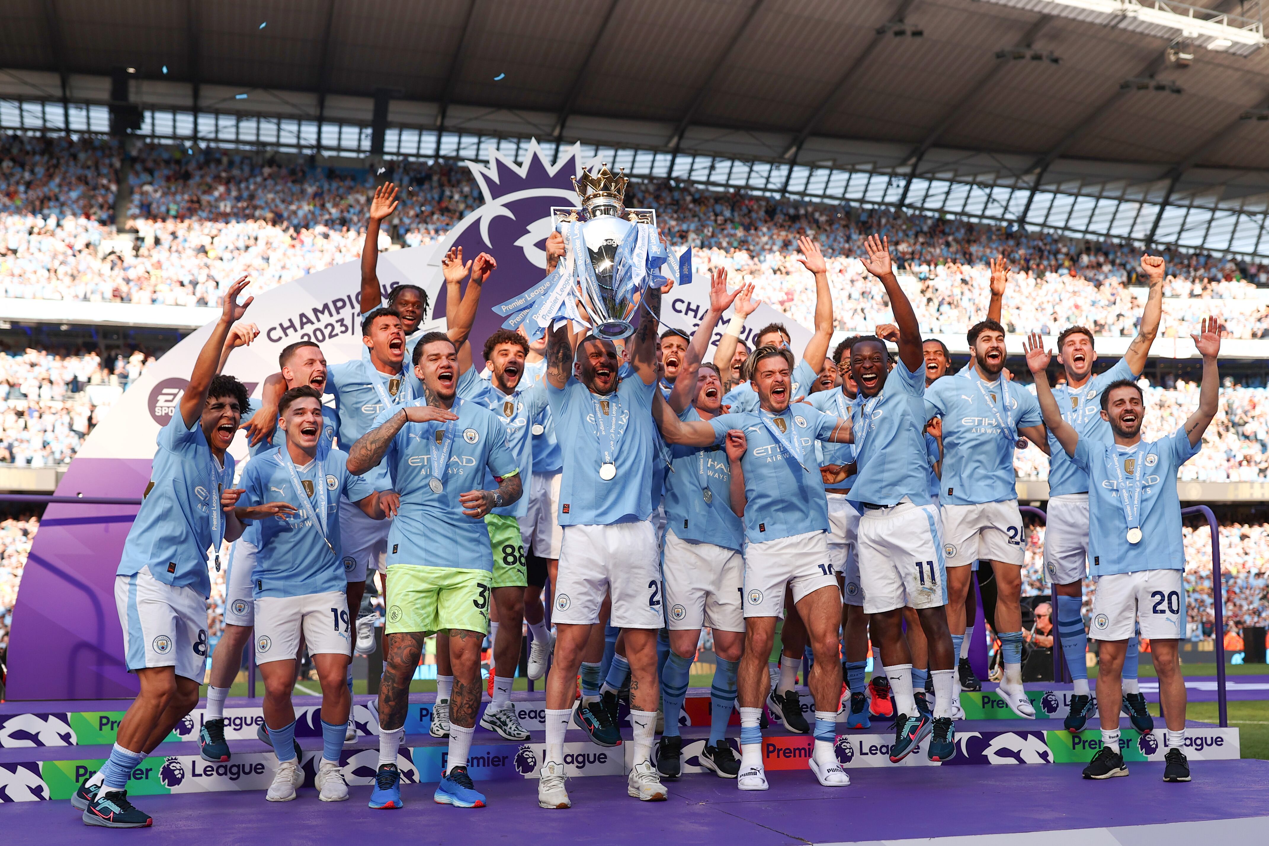 Manchester City, campeón de la Premier League 2023/2024. 19 de mayo de 2024. Foto: Naomi Baker/Getty Images.
