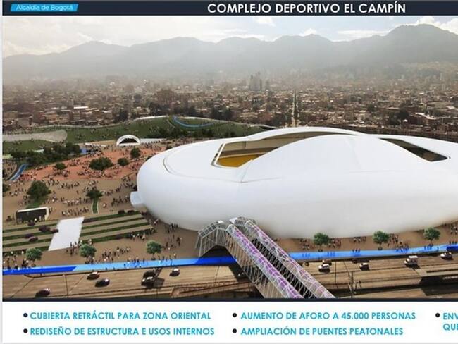 Así es la propuesta de remodelación para el Estadio El Campín. Foto: Colprensa
