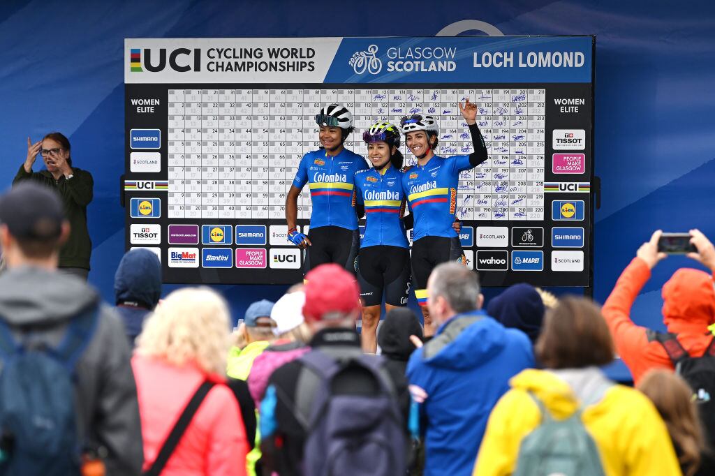 Andrea Alzate Gomez, Paula Patiño Bedoya y Diana Carolina Peñuela Martínez de Colombia. I Foto: Dario Belingheri/Getty Images.