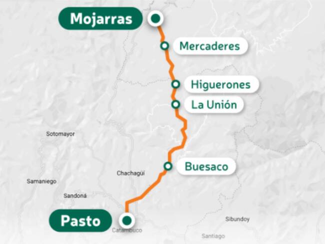 Vía alterna Pasto-Mojarras. Foto: Invías