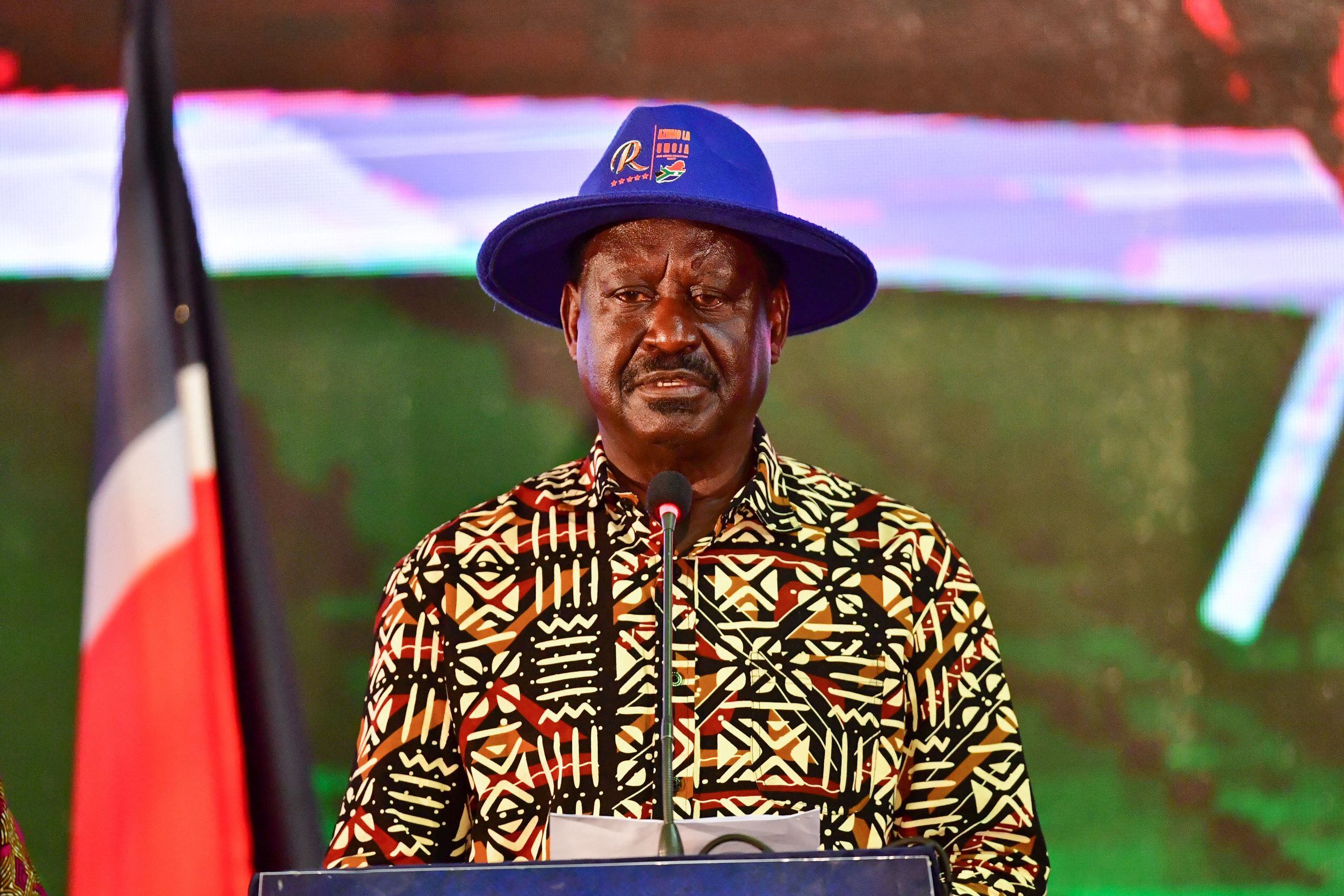 El ex primer ministro y líder opositor de Kenia, Raila Odinga. (Photo by TONY KARUMBA/AFP via Getty Images)