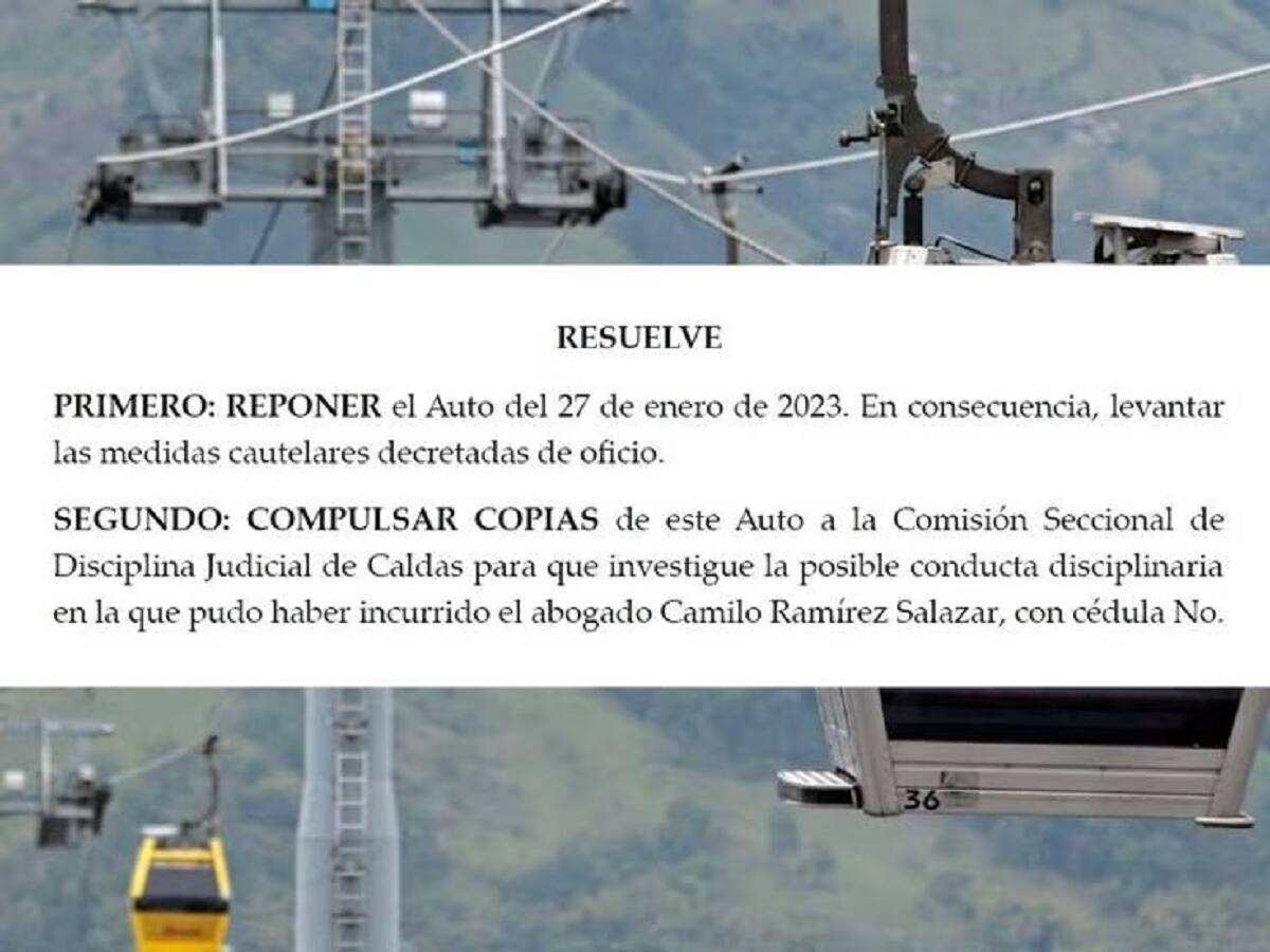 Compulsan copias contra abogado de InfiManizales, por caso Línea 3 del Cable Aéreo