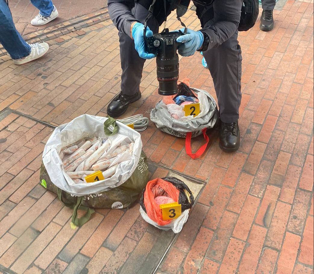 Explosivos en un edificio del centro de Bogotá. Foto: Cortesía.