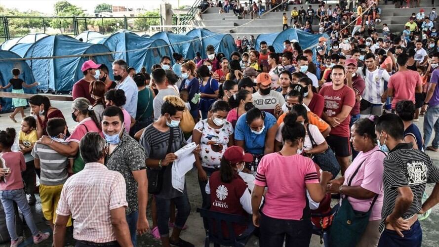 Desplazados por enfrentamientos en Venezuela. Foto: Getty Images