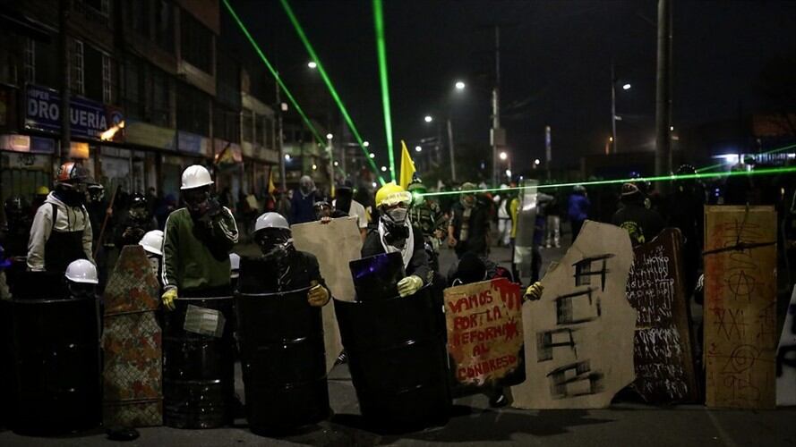 Tres miembros de la primera línea en Bogotá fueron judicializados. Foto: Colprensa