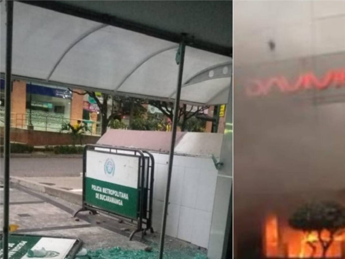 Incineran banco Davivienda y vandalizan Registraduría de Bucaramanga