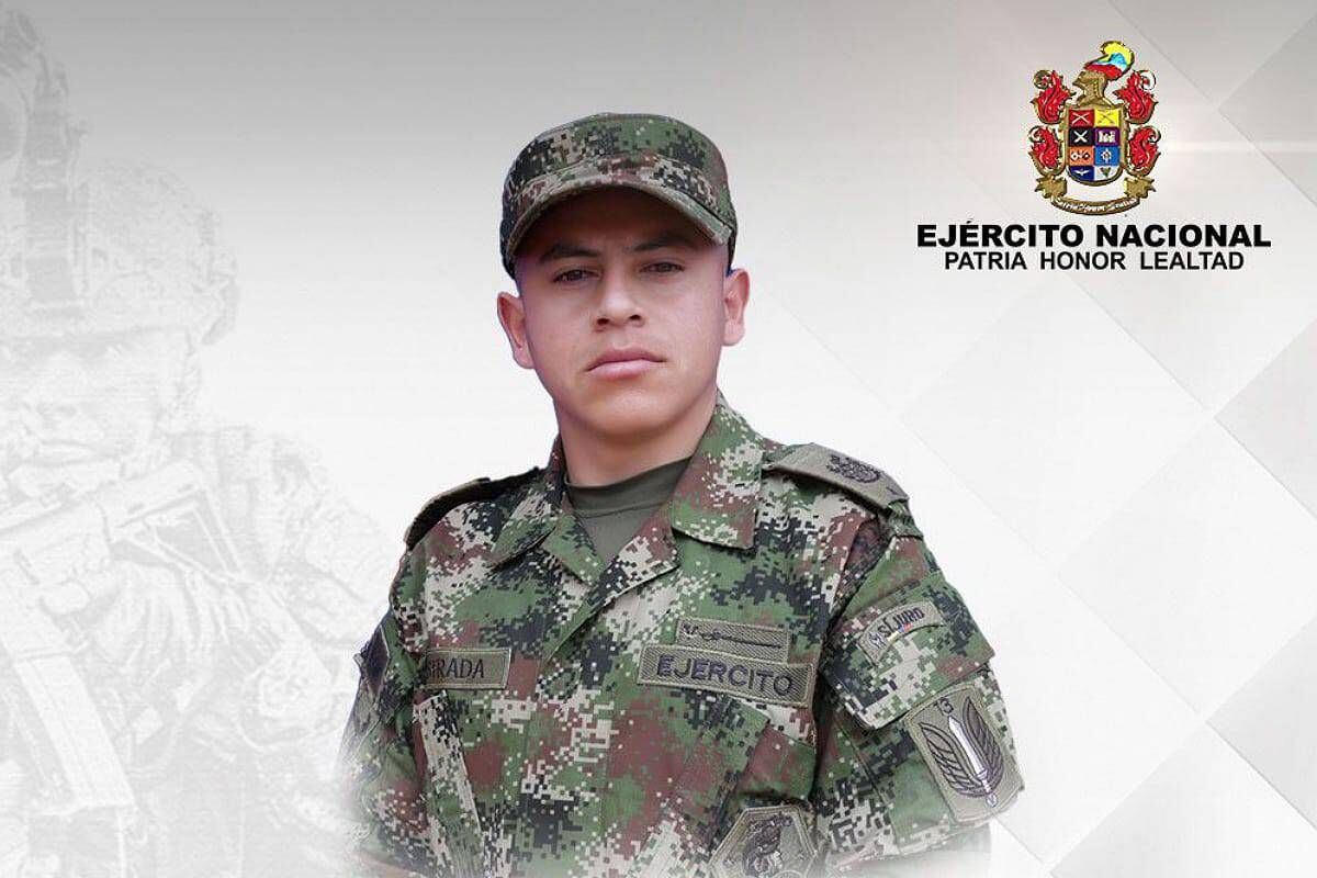 Juan David Estrada Suárez, soldado profesional secuestrado en el Cauca. Crédito: Ejército Nacional