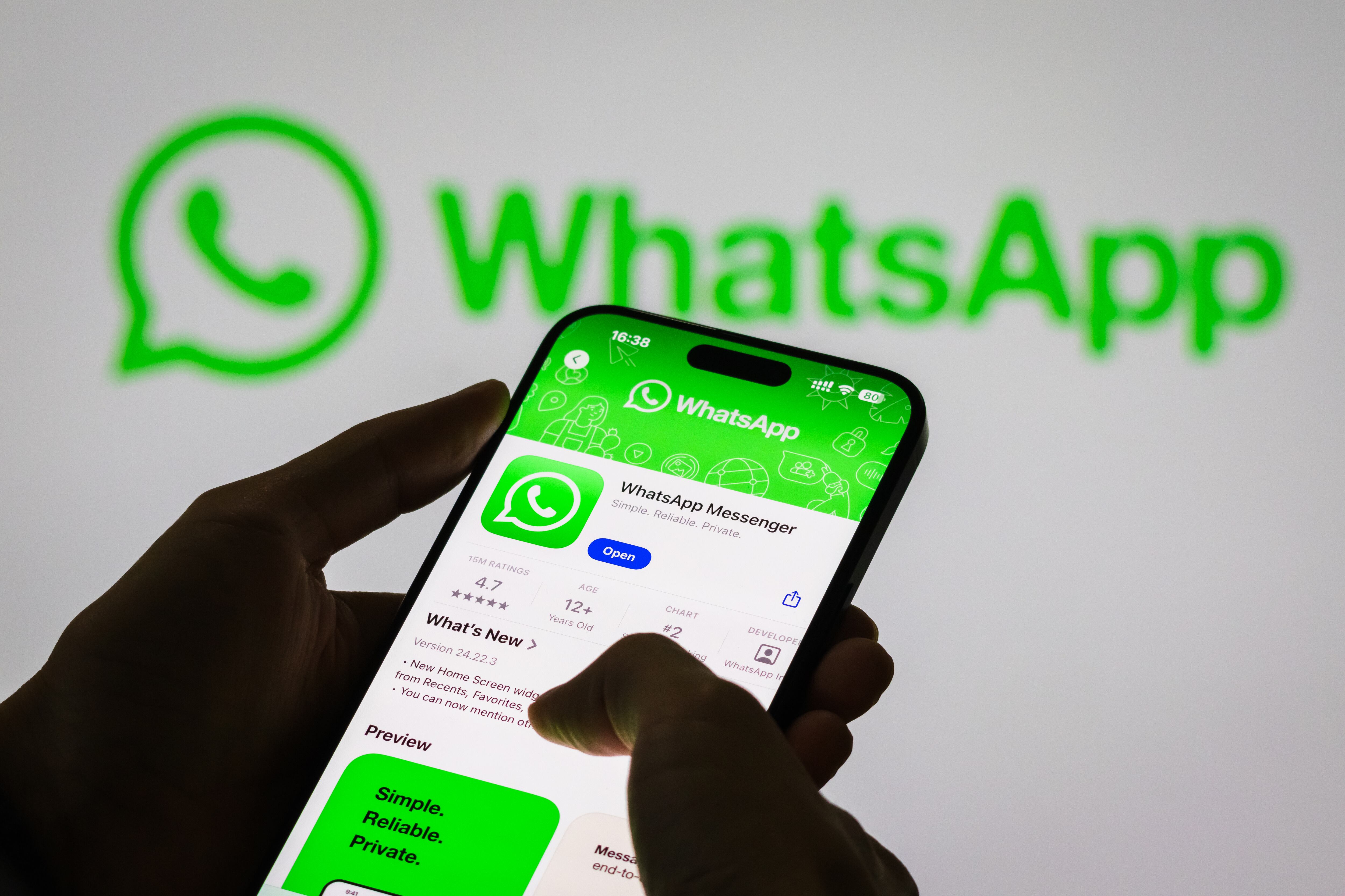 WhatsApp logo Illustration (Photo by Cheng Xin/Getty Images)
