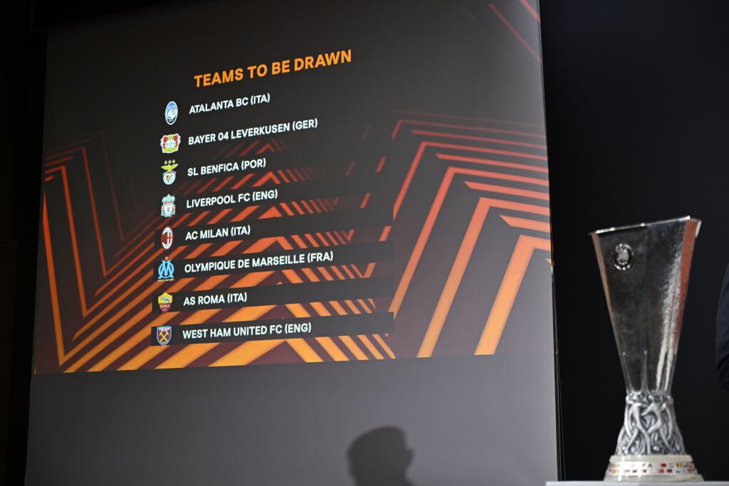 Sorteo cuartos de final de la Europa League. (Photo by Kristian Skeie - UEFA/UEFA via Getty Images)
