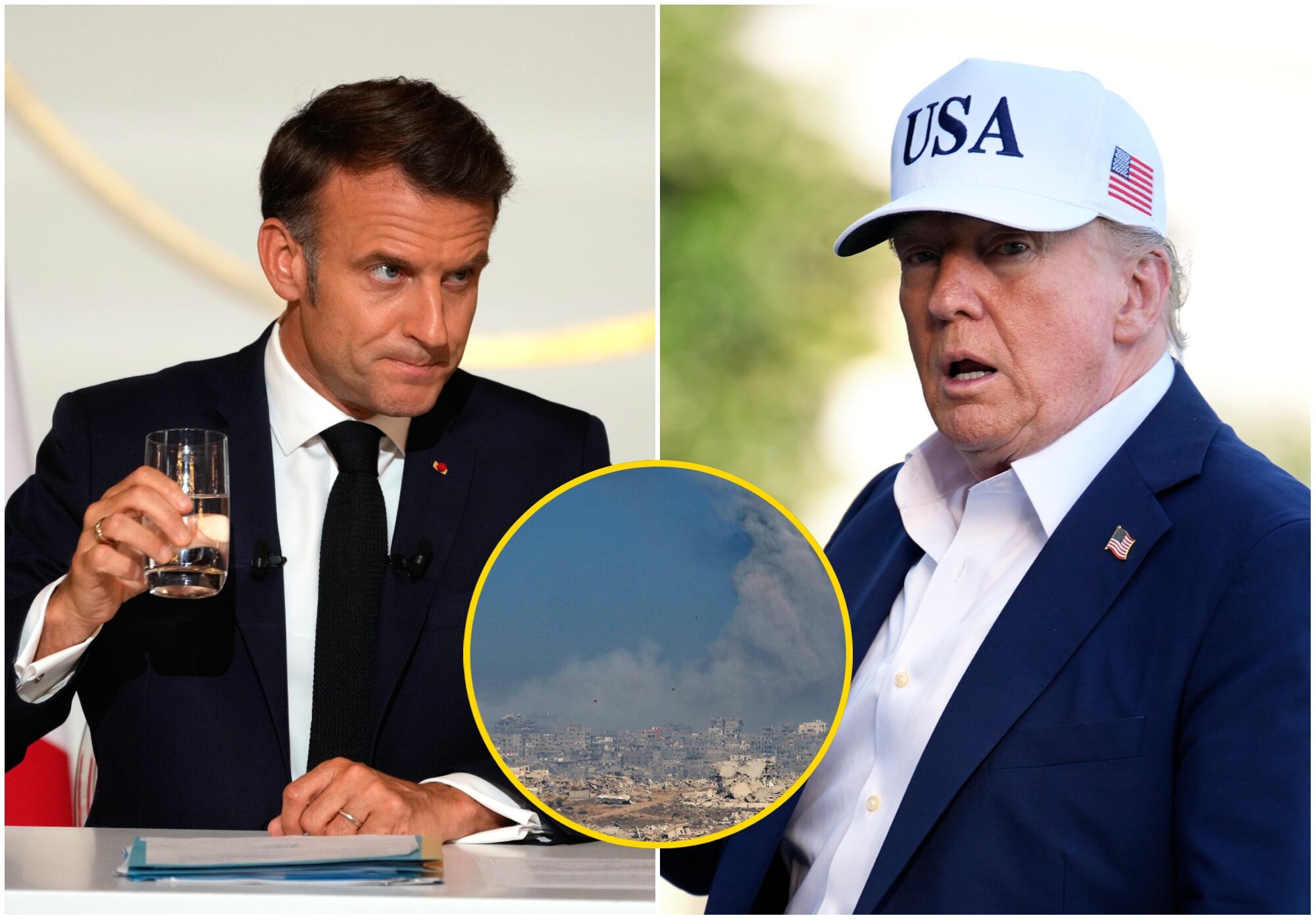 Macron aplaudió “el compromiso” de Trump para acabar con la guerra en Gaza. Foto: EFE.