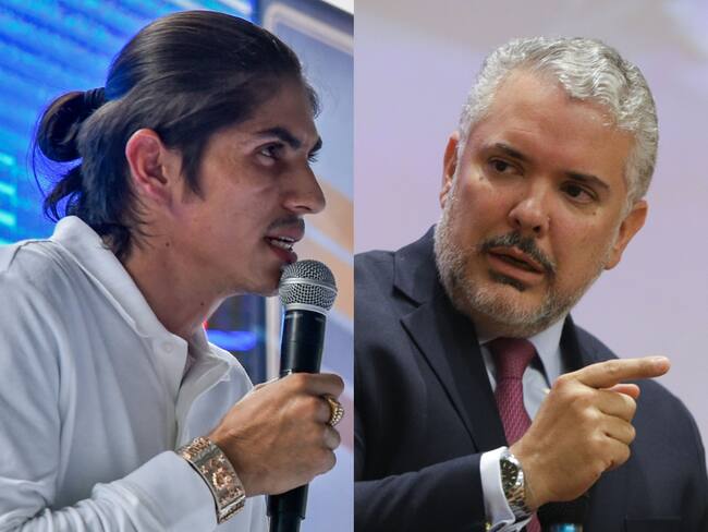 Alias 'Andrey' y el expresidente de Colombia Iván Duque. Fotos: Getty Images y Colprensa.