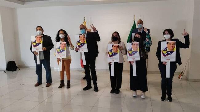 Así llegó la delegación oficialista a Ciudad de México. Foto: Cortesía AVN