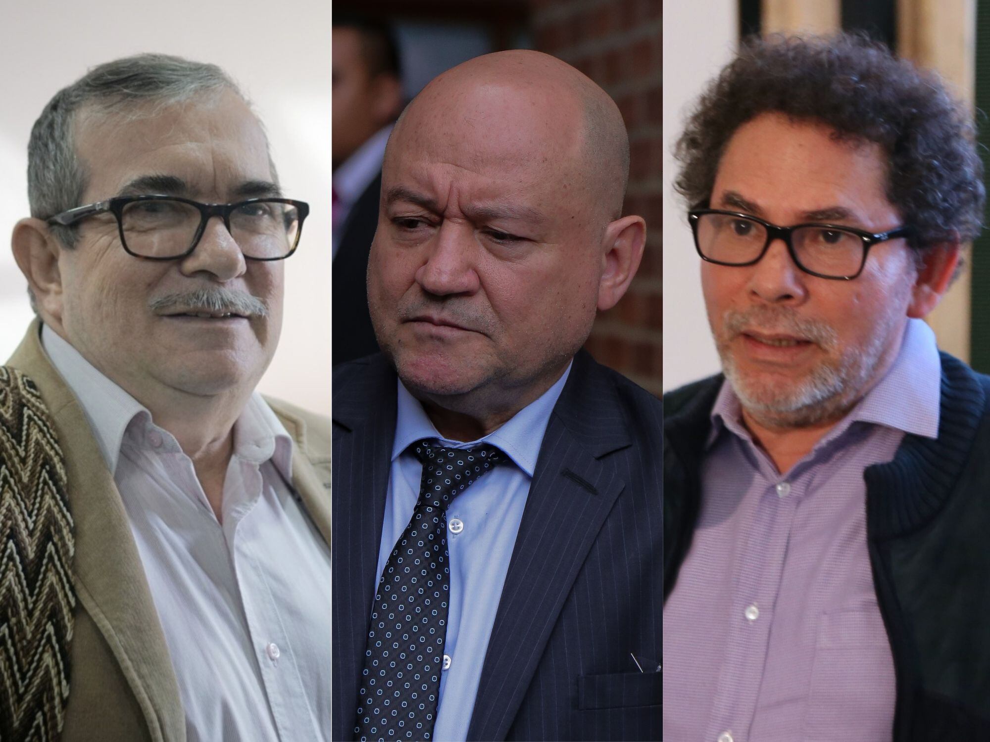 Rodrigo Londoño, Antonio Lozada y Pastor Alape / Colprensa-Sergio Acero / Colprensa - Diego Pineda / Colprensa - Álvaro Tavera