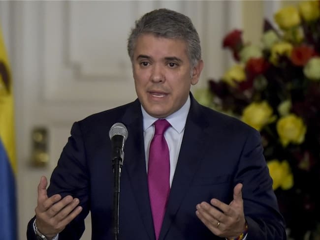 El presidente Iván Duque llega a Lima, Perú, para asistir al XIX Consejo Presidencial Andino, en el Palacio de Gobierno. Foto: Getty Images