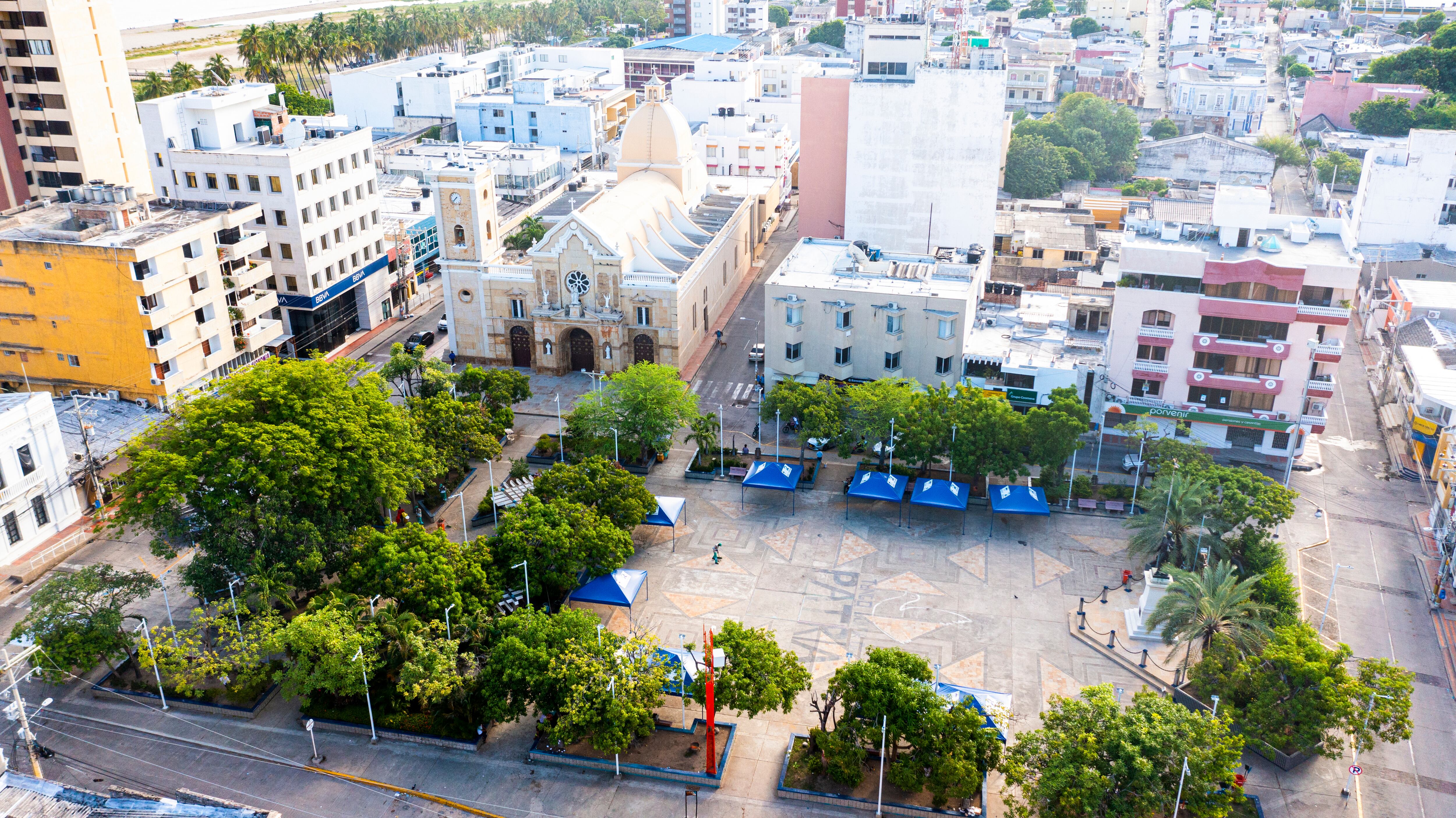 Vista aérea de Riohacha, La Guajira, en Colombia. Foto: Getty Images
