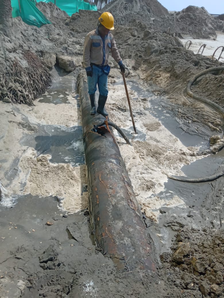 Daño en tubería de Cartagena. Foto: Cortesía.