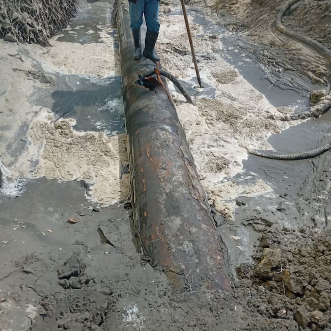 Daño en tubería de Cartagena. Foto: Cortesía.