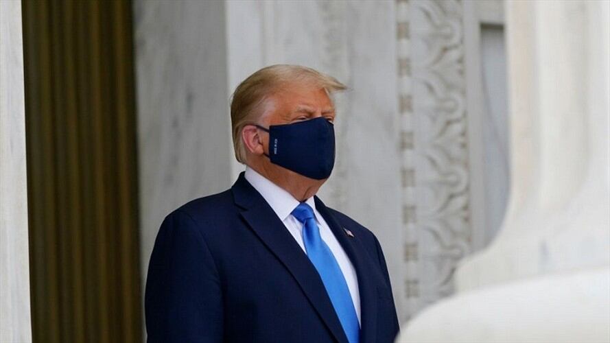 Trump en el funeral de la jueza Ginsburg. Foto: Getty Images.