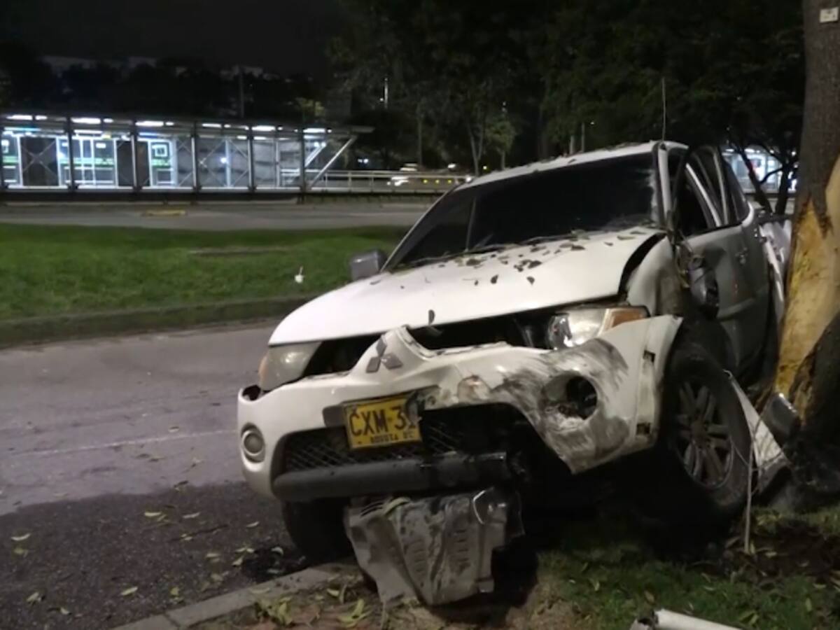 Rompevidrios en Bogotá se estrellaron contra un árbol tras persecución de policías