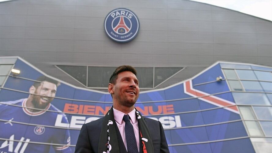 Lionel Messi en su presentación con el PSG. Foto: Aurelien Meunier - PSG/PSG via Getty Images