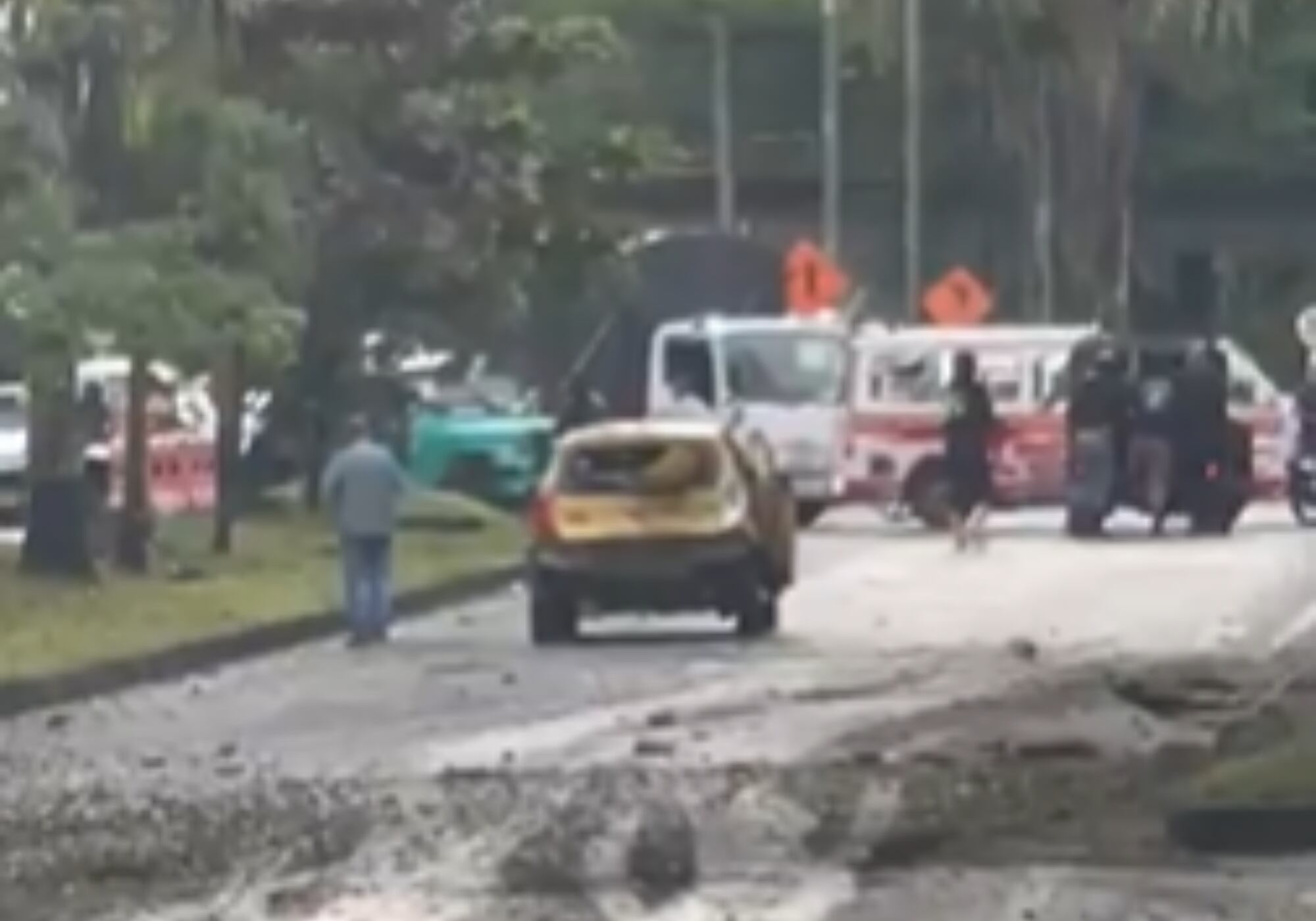 Explosivo en Buenaventura. Crédito: Captura de pantalla.