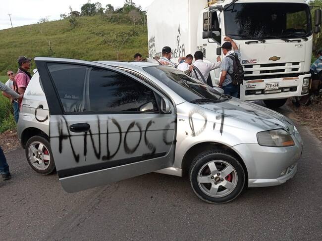 Retenes ilegales de disidencias Farc en dos puntos del departamento. Foto: Suministradas.