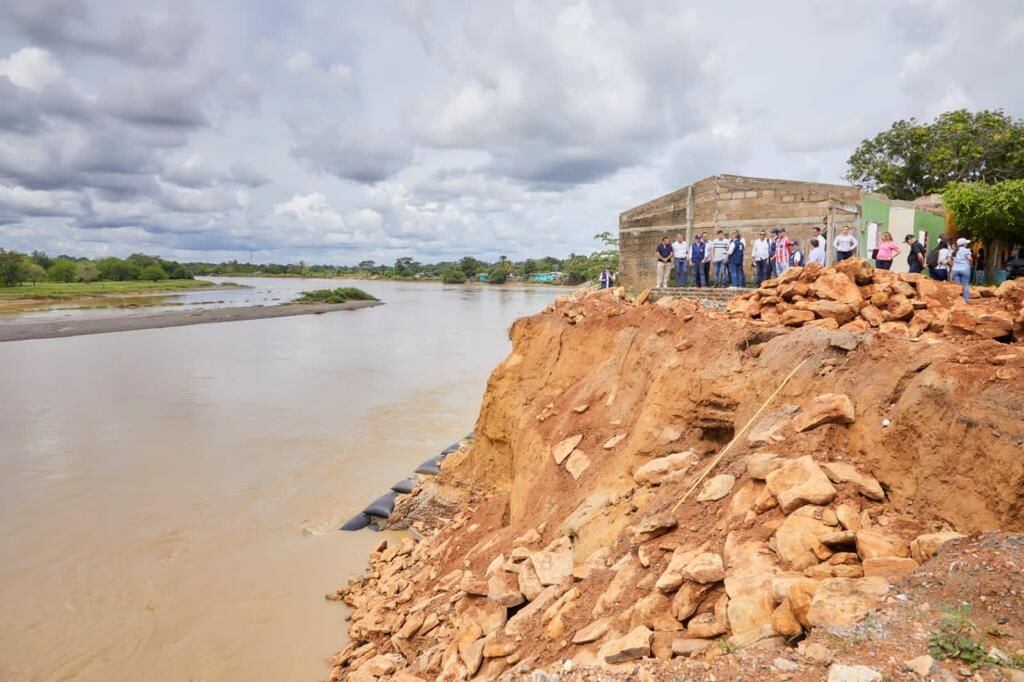 Dos barrios están en alto riesgo por erosión en el río Sinú en Tierralta, Córdoba. Foto: Defensoría del Pueblo.