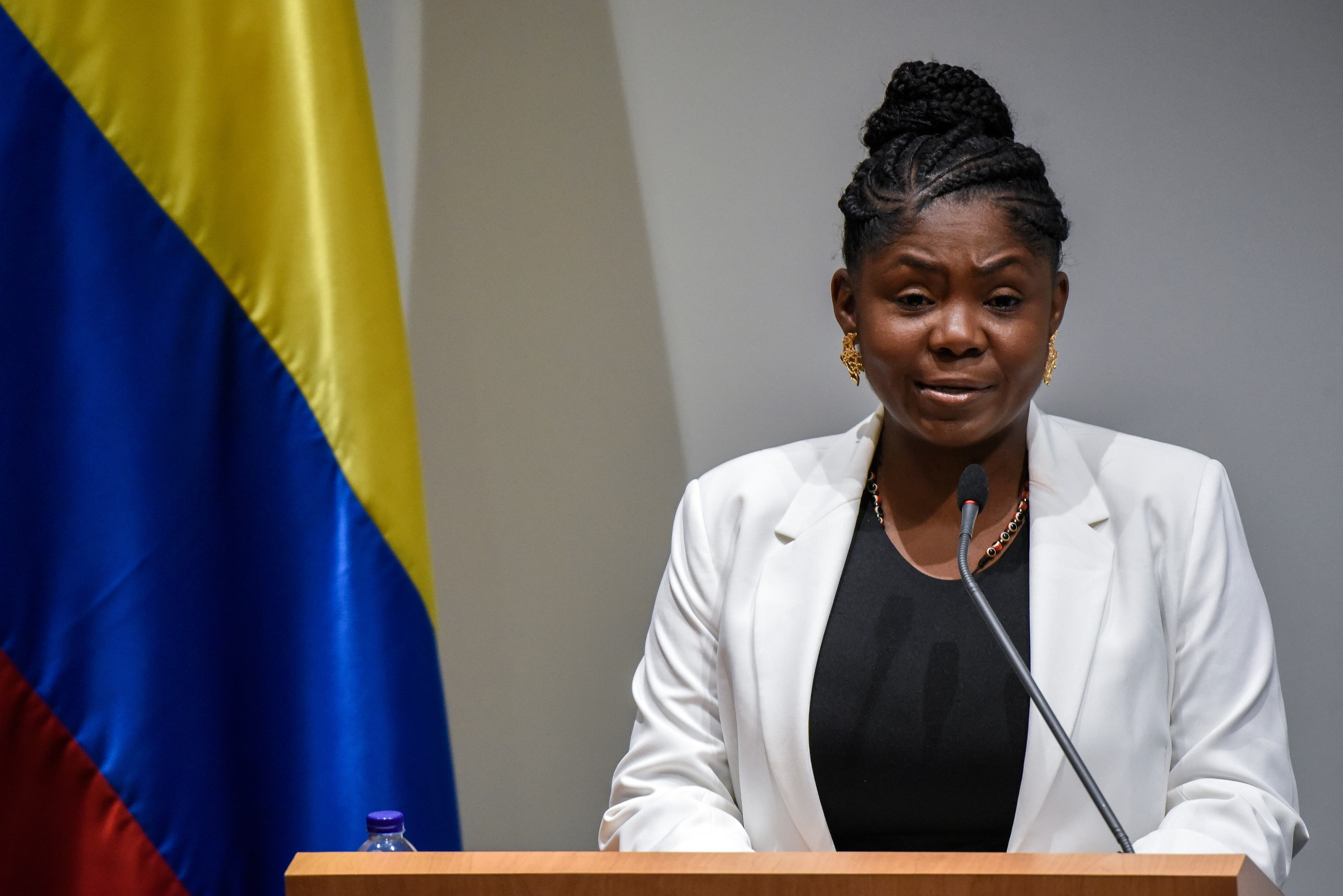Vicepresidenta de Colombia, Francia Márquez, en la Universidad del Externado el 18 de agosto de 2022 en Bogotá, Colombia. Foto de Guillermo Legaria/Getty Images.