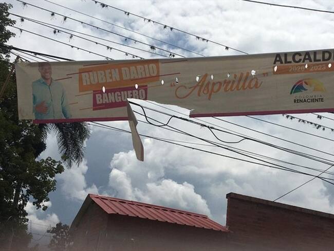 El candidato también denunció que recientemente su publicidad fue objeto de ataques. Foto: Cortesía Rubén Banguero