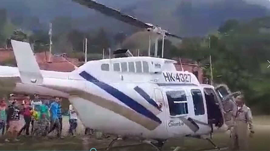 Helicóptero presuntamente víctima de atentado en el Catatumbo. Foto: Cortesía
