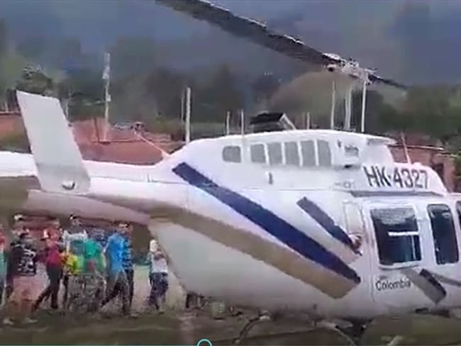 Helicóptero presuntamente víctima de atentado en el Catatumbo. Foto: Cortesía