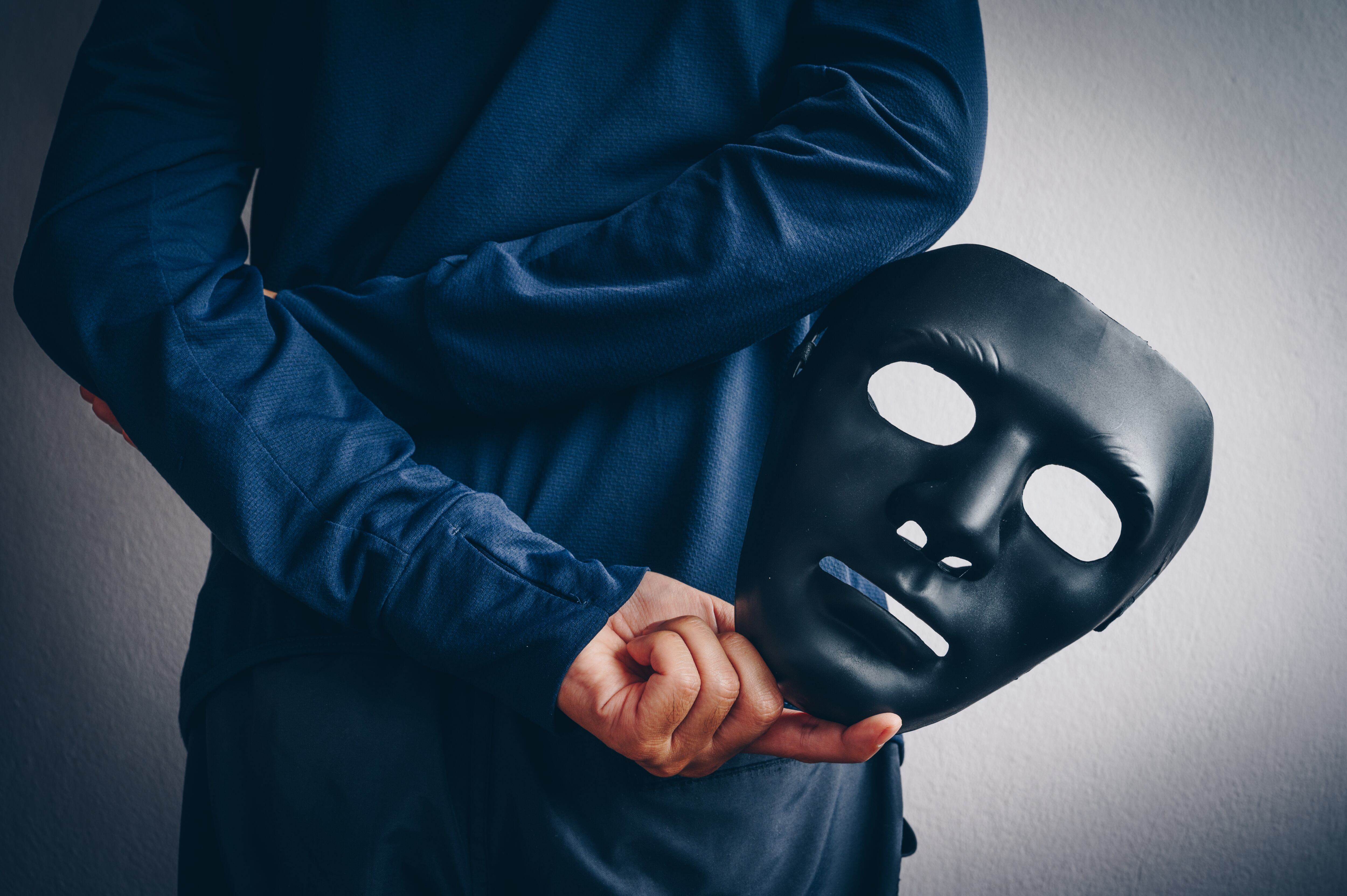 This mask is symbolic for hacker or unidentified person.