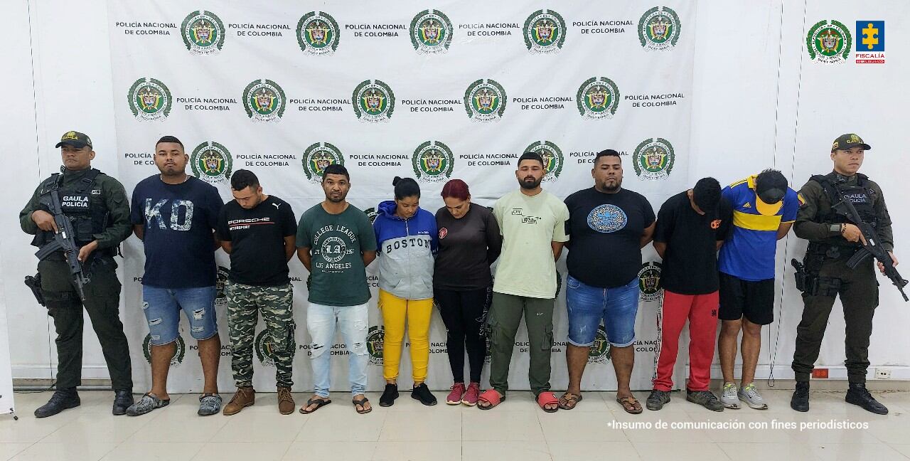 A la cárcel nueve presuntos integrantes del Clan del Golfo señalados de extorsiones en Córdoba. Foto: Fiscalía.