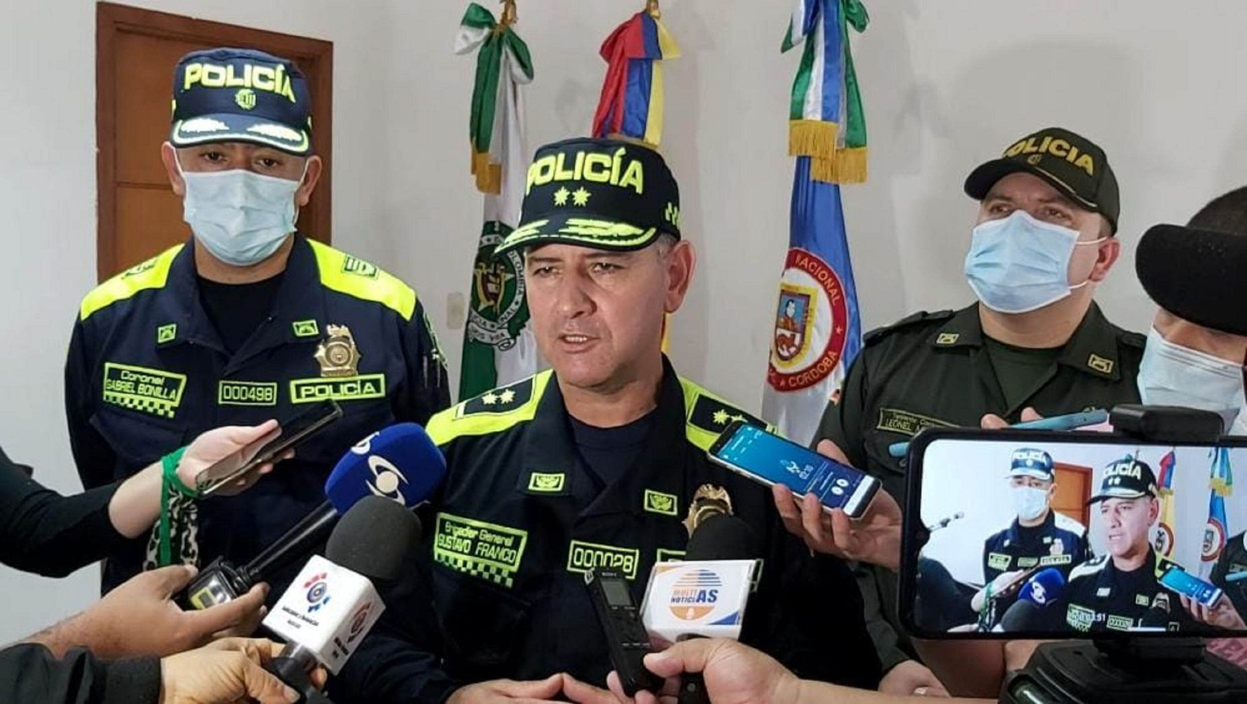 Ofrecen 50 millones de pesos para ubicar a autores del ataque Córdoba. Foto: Policía - general Gustavo Franco Gómez.