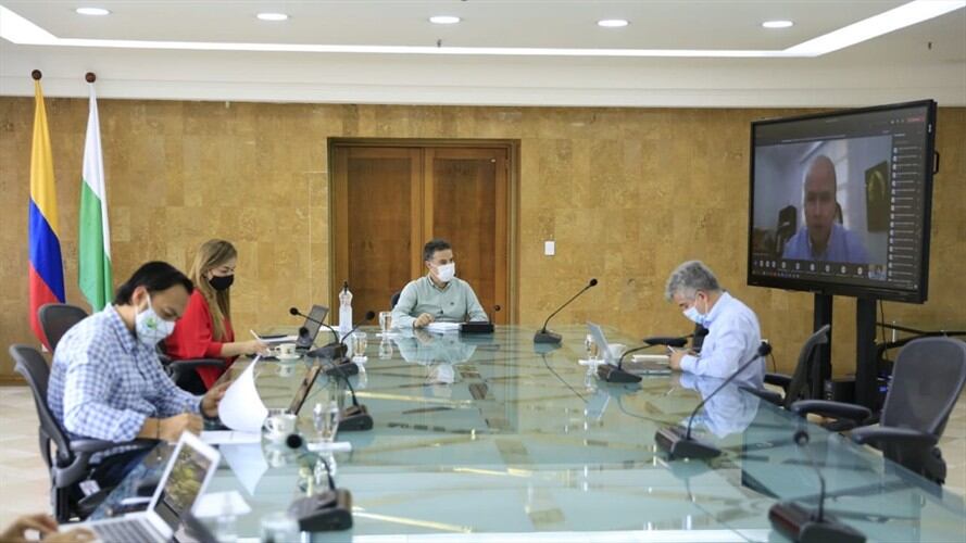 Reunión para emitir decreto de ley seca en Antioquia. Foto: Cortesía Gobernación de Antioquia