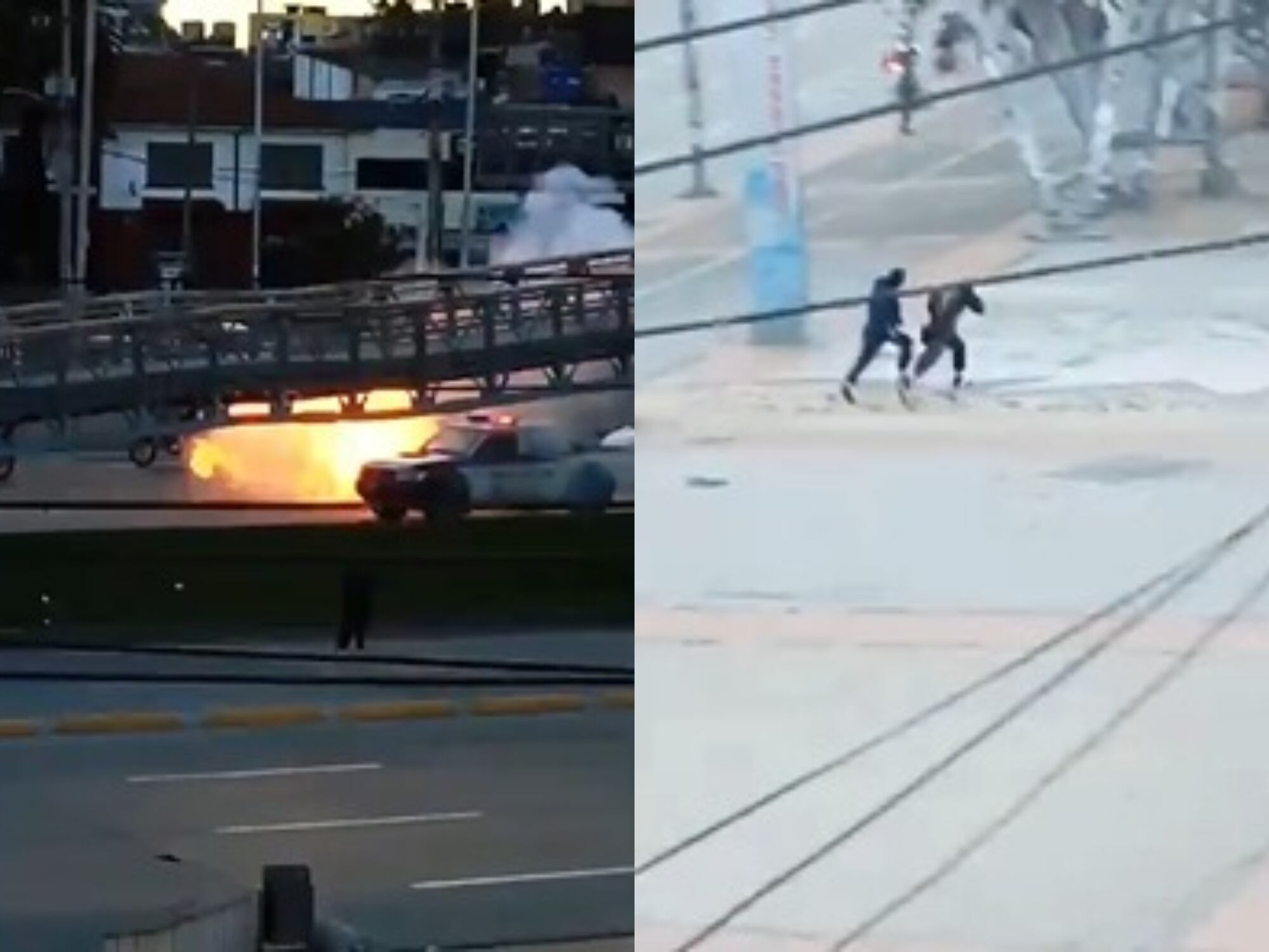 Enfrentamiento entre encapuchados y Policía