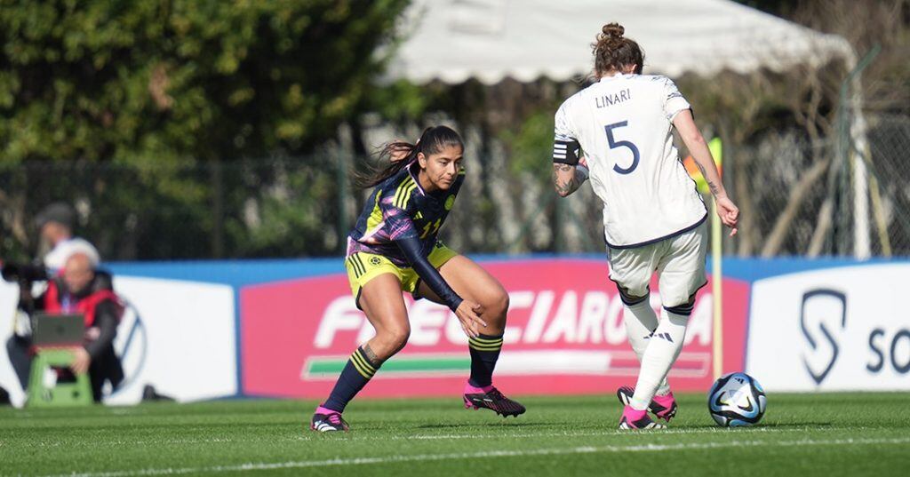 Selección Colombia femenina vs Selección de Italia femenina. 11 de abril de 2023. Foto: Federación Colombiana de Fútbol.