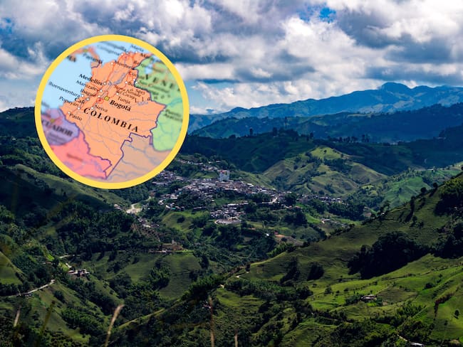 Municipio junto al mapa de Colombia (GettyImages)