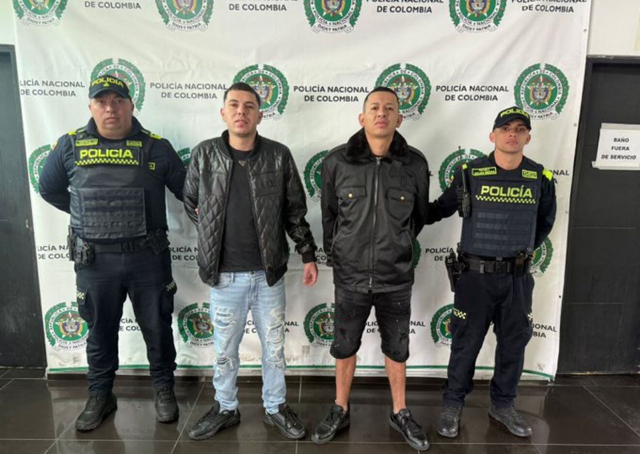 Recaptura de dos fugados de la estación de Policía Barrios Unidos. Foto: Policía