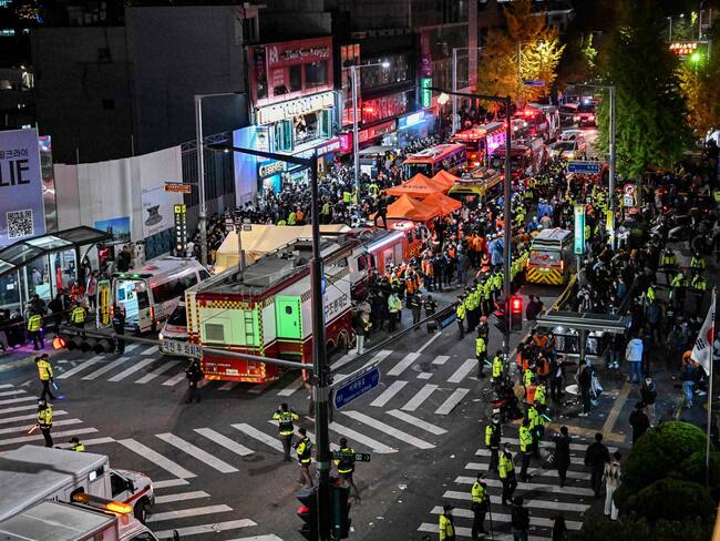 Estampida en Seúl, Corea del Sur. (Photo by JUNG YEON-JE/AFP via Getty Images)