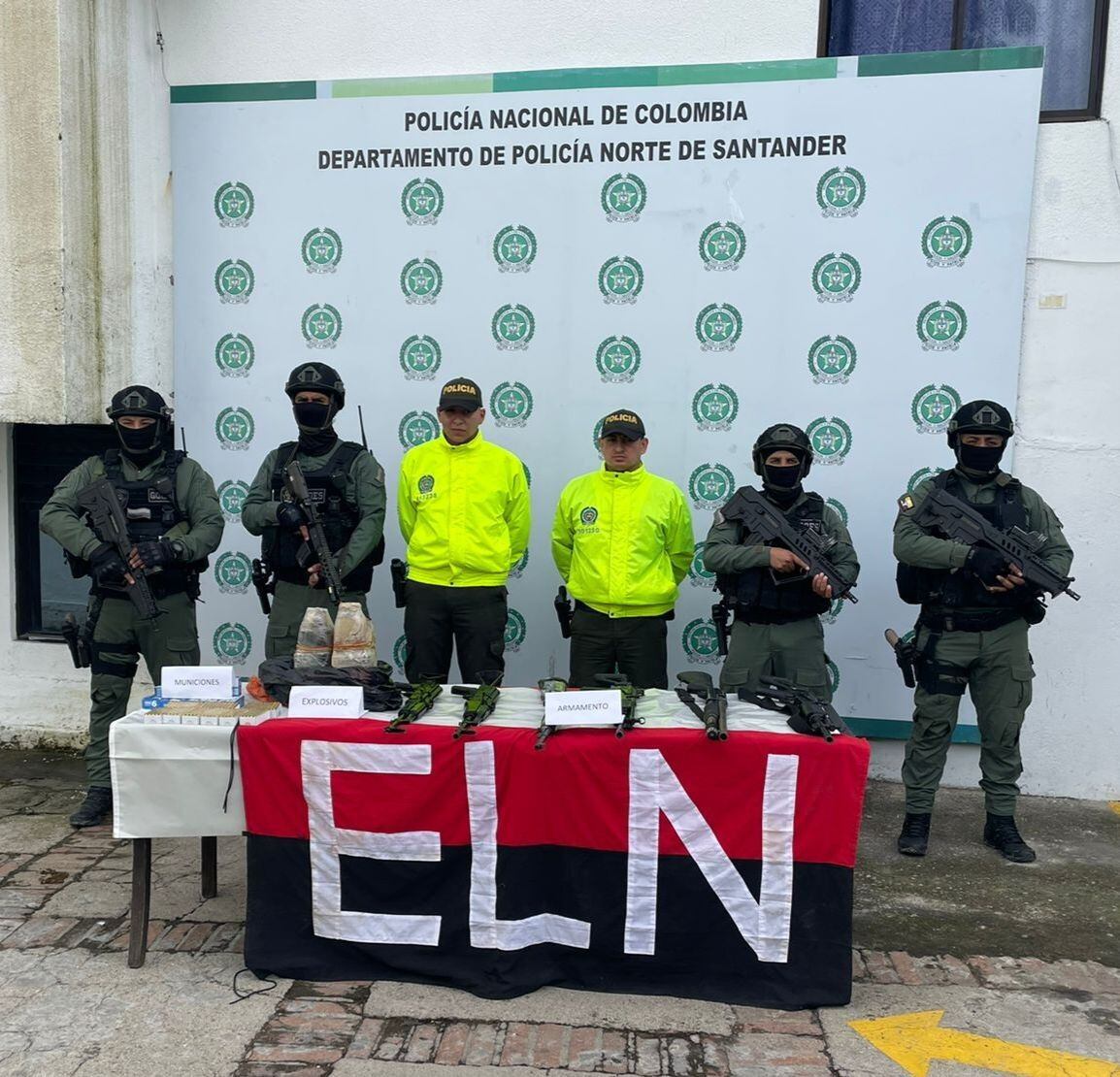 Incautado arsenal de guerra del ELN en Ocaña, Norte de Santander. Foto: Policía de Norte de Santander