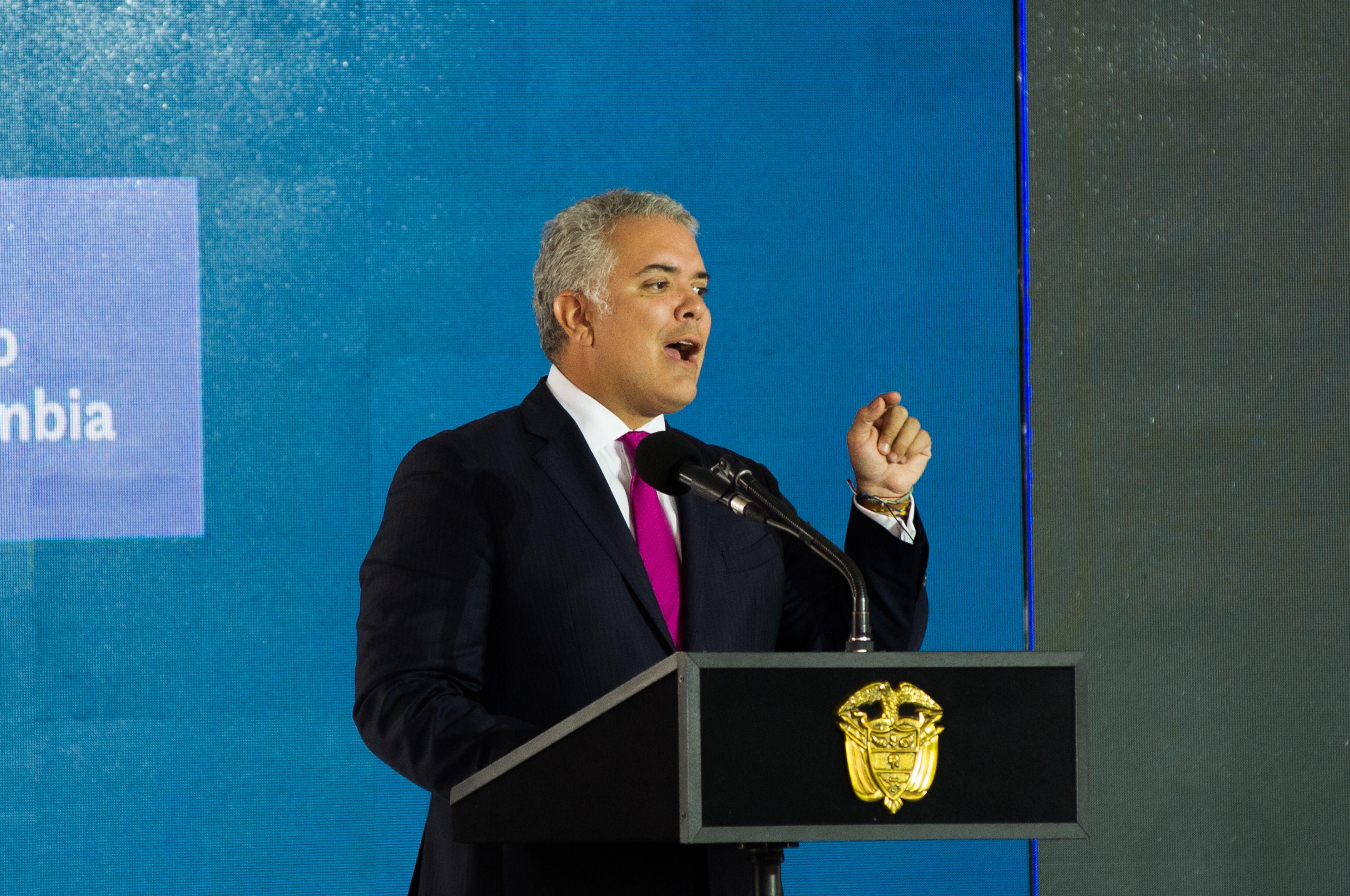 Iván Duque. (Photo by Sebastian Barros/NurPhoto via Getty Images)