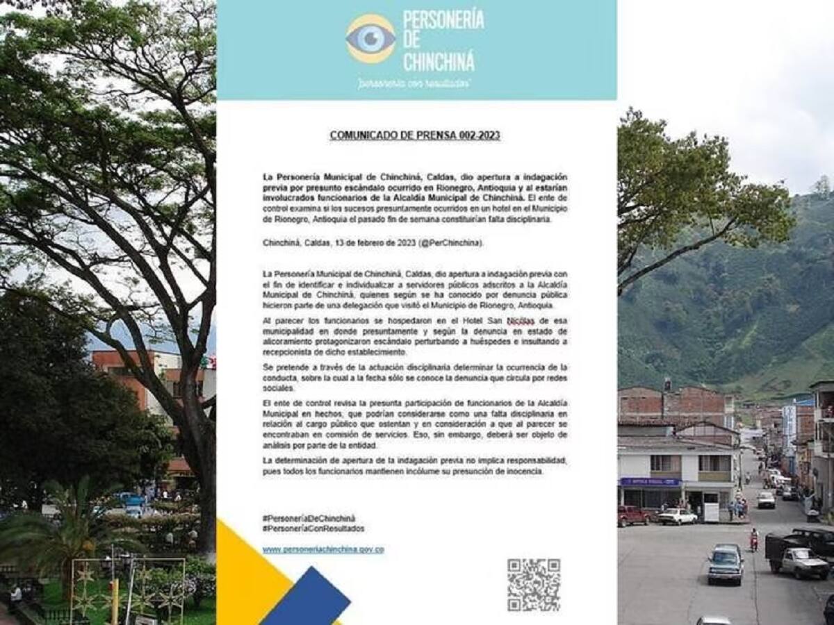 Funcionarios de alcaldía de Chinchiná al parecer originaron un escándalo en Rionegro