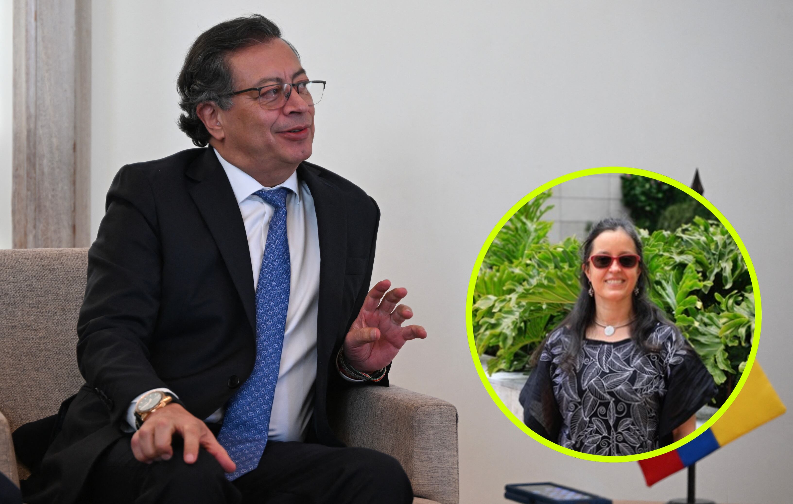 Gustavo Petro, imagen de Getty Images y María Clara Galvis de Universidad Externado